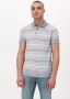 CAST IRON Heren Polo's & T-shirts Short Sleeve Polo Cotton Slub Stripe Knitted Lichtblauw - Thumbnail 1