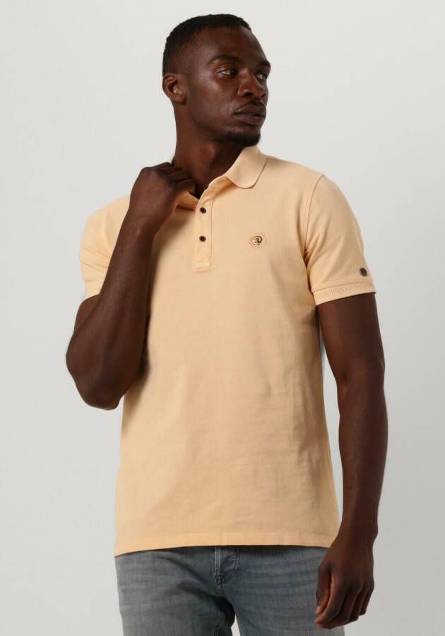 CAST IRON Heren Polo's & T-shirts Short Sleeve Polo Injected Cotton Pique Perzik