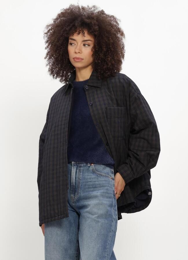 CATWALK JUNKIE Dames Blazers Light Padded Check Jacket Donkerblauw