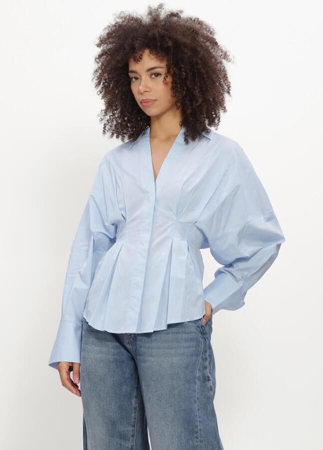 CATWALK JUNKIE Dames Blouses Blouse With Waist Pleats Lichtblauw