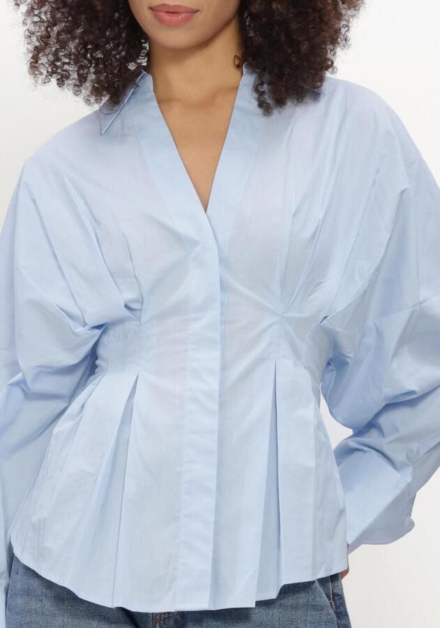 CATWALK JUNKIE Dames Blouses Blouse With Waist Pleats Lichtblauw - Foto 2