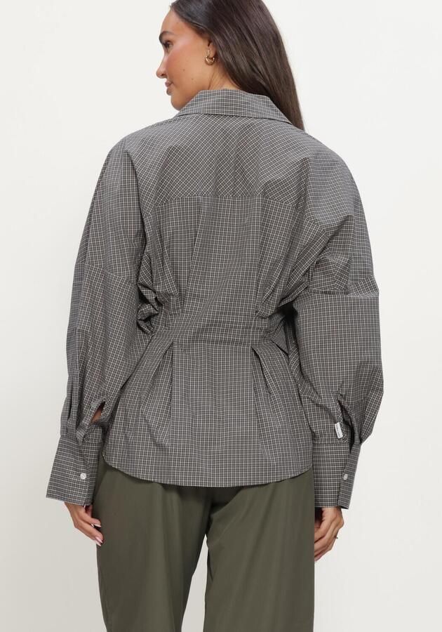 CATWALK JUNKIE Dames Blouses Check Blouse With Waist Pleats Grijs - Foto 3