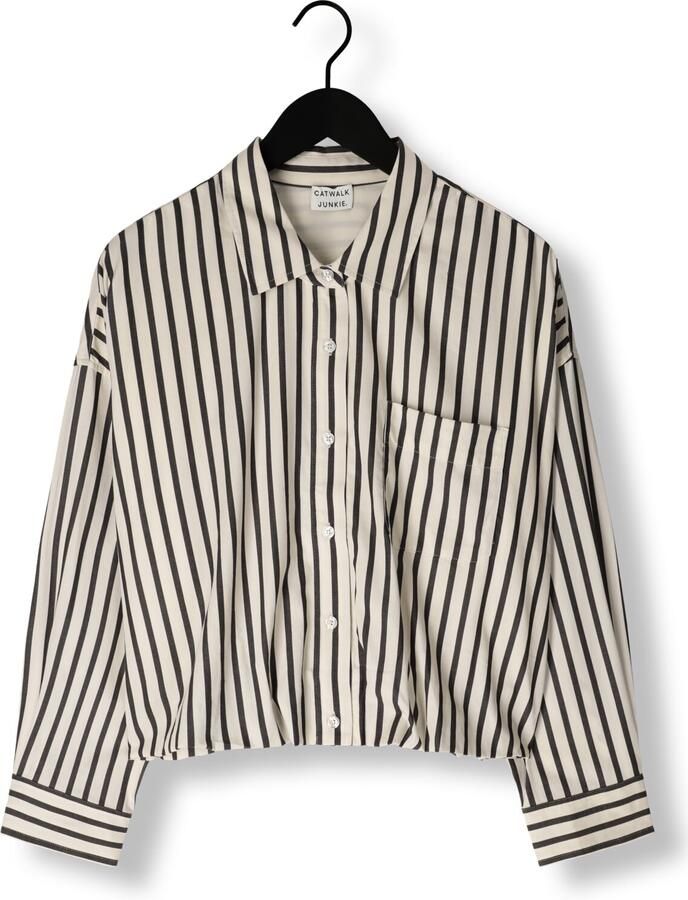 CATWALK JUNKIE Dames Blouses Cropped Button Up Blouse Ecru