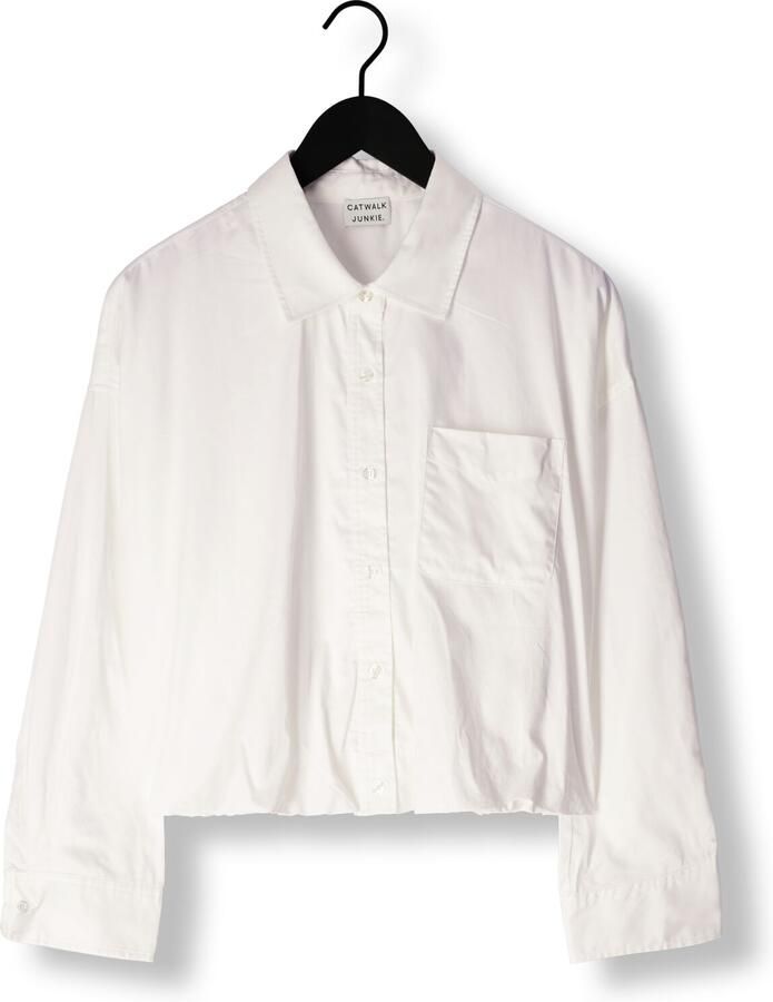 CATWALK JUNKIE Dames Blouses Cropped Button Up Blouse Wit