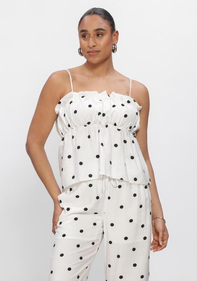 CATWALK JUNKIE Dames Blouses Dotted Spaghetti Top Wit