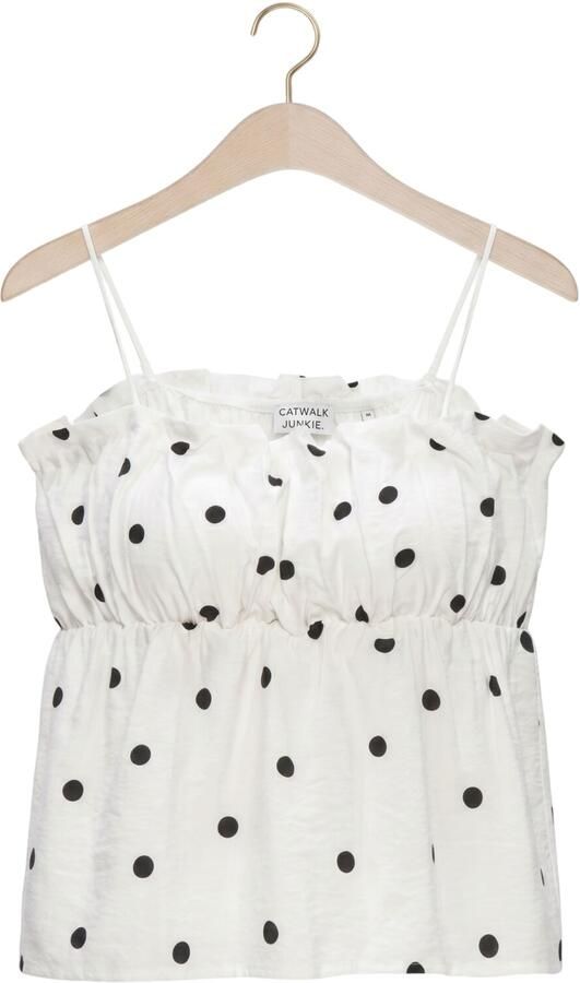 CATWALK JUNKIE Dames Blouses Dotted Spaghetti Top Wit - Foto 4