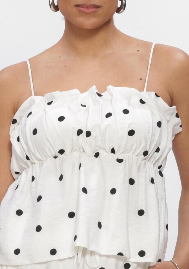 CATWALK JUNKIE Dames Blouses Dotted Spaghetti Top Wit - Foto 2