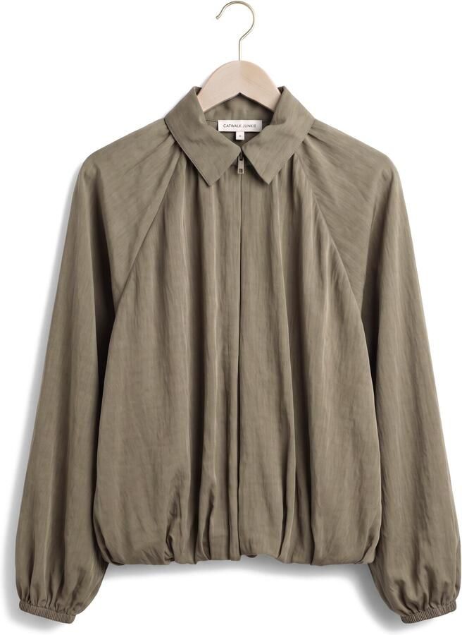 CATWALK JUNKIE Dames Blouses Draped Blouse Groen - Foto 2
