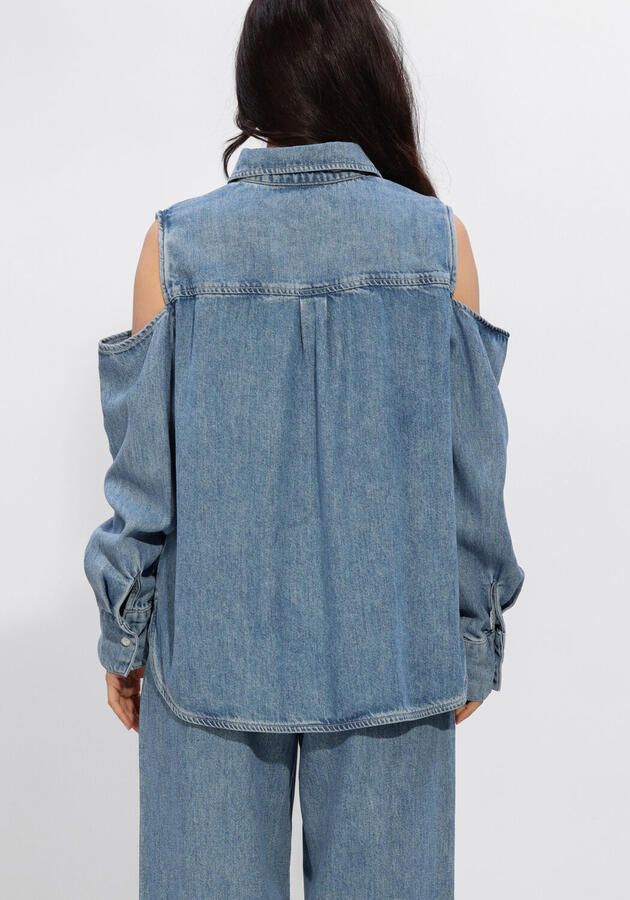 CATWALK JUNKIE Dames Blouses Open Shoulder Denim Blouse Blauw - Foto 2