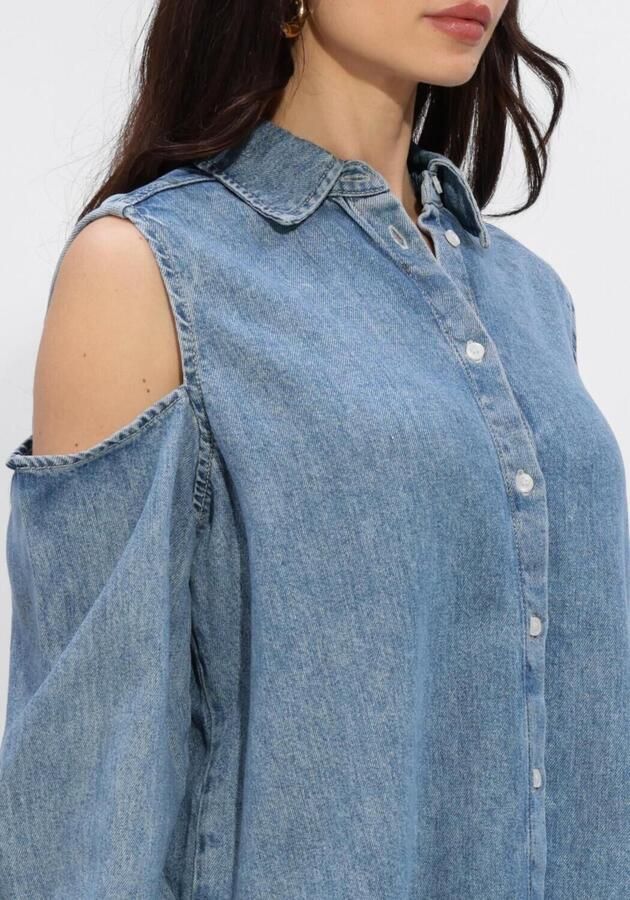 CATWALK JUNKIE Dames Blouses Open Shoulder Denim Blouse Blauw - Foto 3