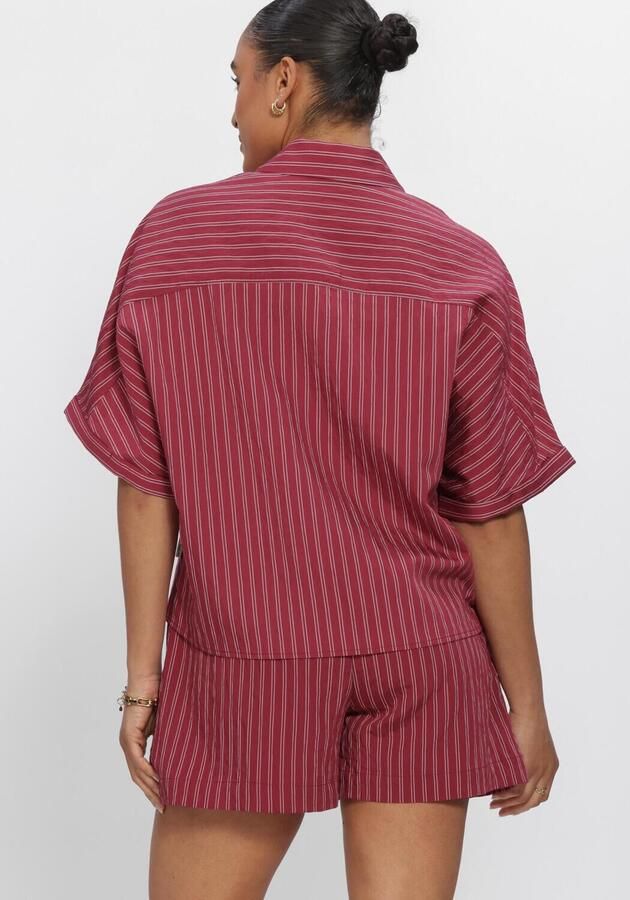 CATWALK JUNKIE Dames Blouses Striped Short Sleeve Blouse Rood - Foto 3