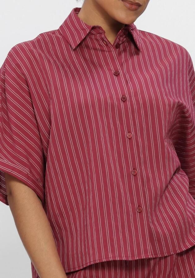 CATWALK JUNKIE Dames Blouses Striped Short Sleeve Blouse Rood - Foto 4