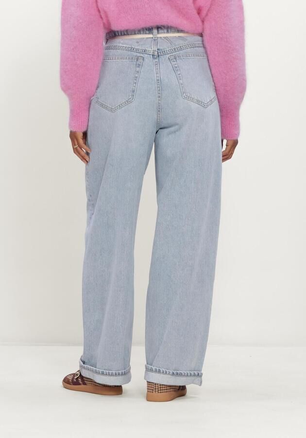 Catwalk Junkie high waist baggy jeans met ceintuur lichtblauw - Foto 2