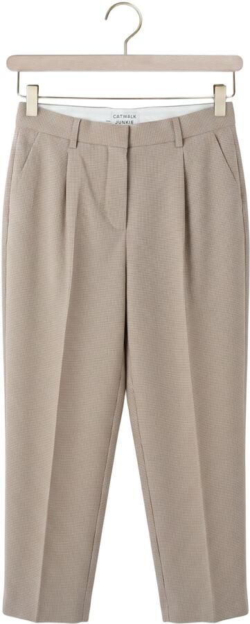 CATWALK JUNKIE Dames Broeken Check Tapered Trousers Beige - Foto 4