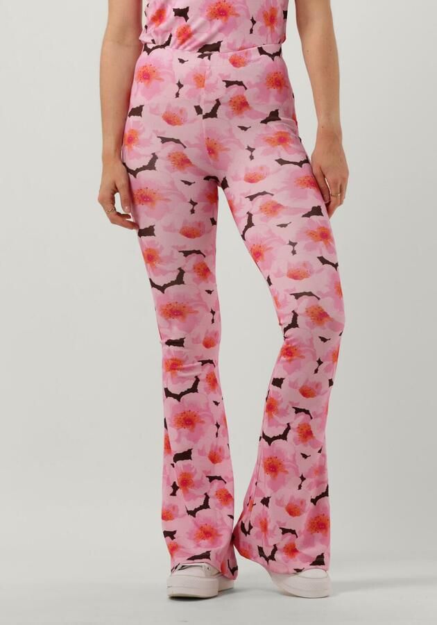 Catwalk Junkie gebloemde high waist flared broek TR PEONY roze - Foto 3