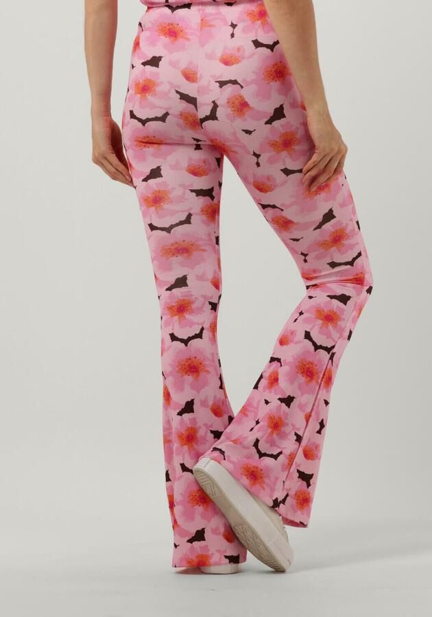 Catwalk Junkie gebloemde high waist flared broek TR PEONY roze