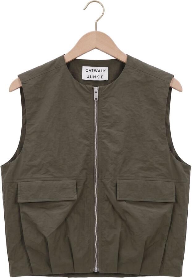CATWALK JUNKIE Dames Jassen Bodywarmer Donkergroen - Foto 4