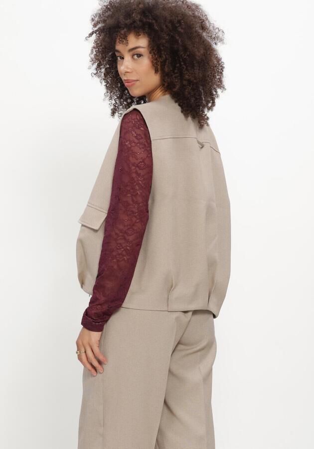 CATWALK JUNKIE Dames Jassen Check Bodywarmer Beige - Foto 3