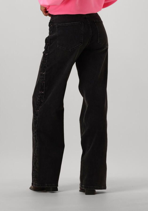 CATWALK JUNKIE Dames Jeans Loose Fit Jeans With Lace Detail Zwart