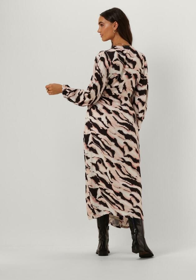 Catwalk Junkie wikkeljurk Yala met all over print beige zwart