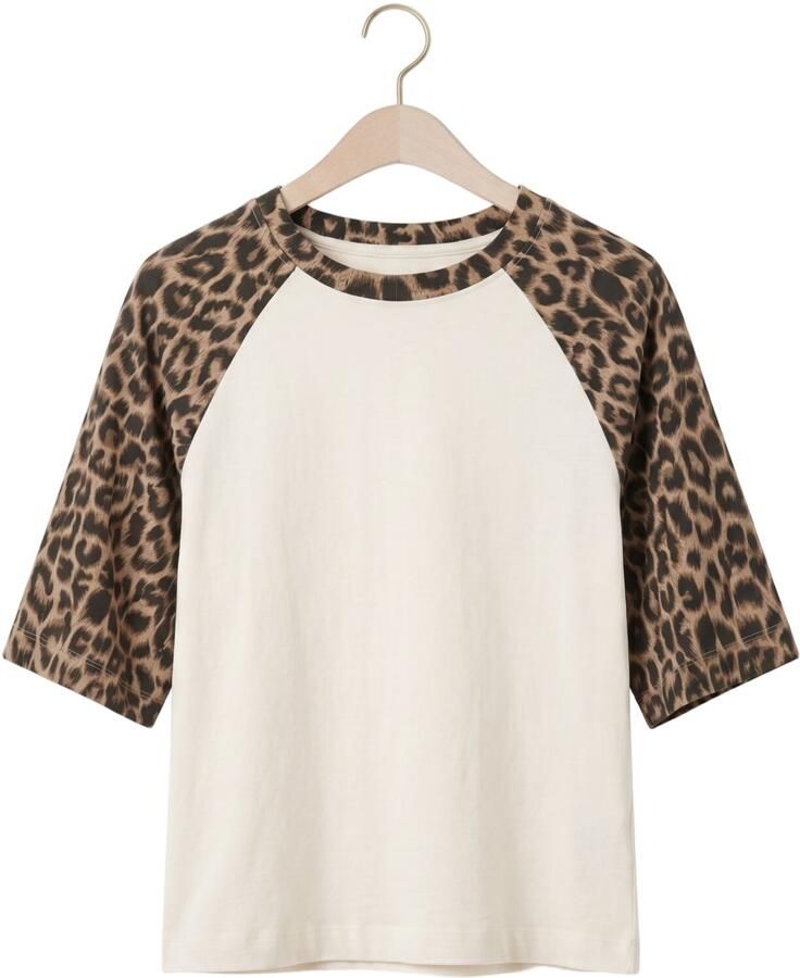 CATWALK JUNKIE Dames Tops & T-shirts Baseball Leopard Tshirt Wit - Foto 2