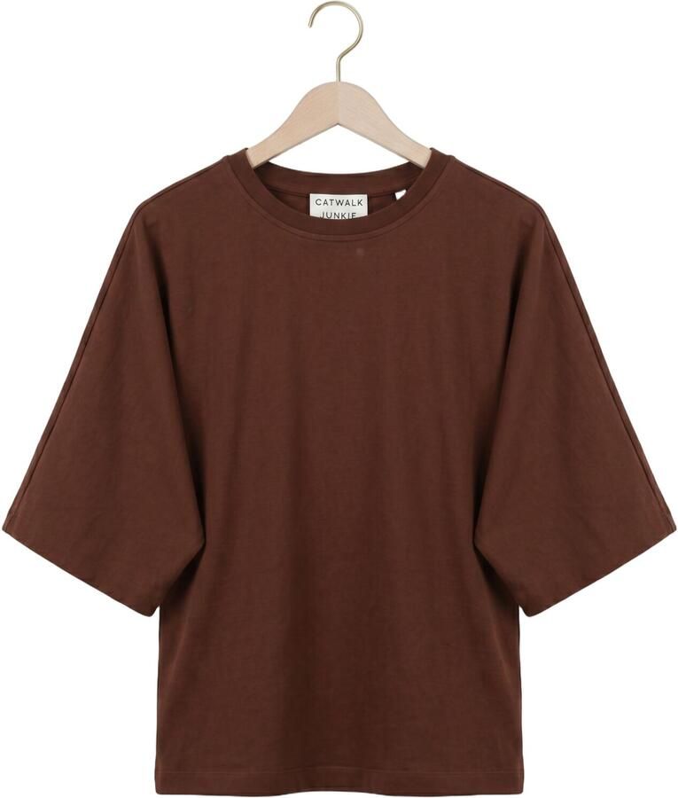 CATWALK JUNKIE Dames Tops & T-shirts Batsleeve Tshirt Bruin - Foto 2
