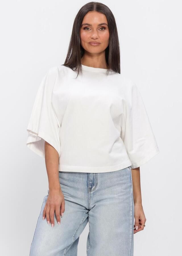CATWALK JUNKIE Dames Tops & T-shirts Batsleeve Tshirt Wit