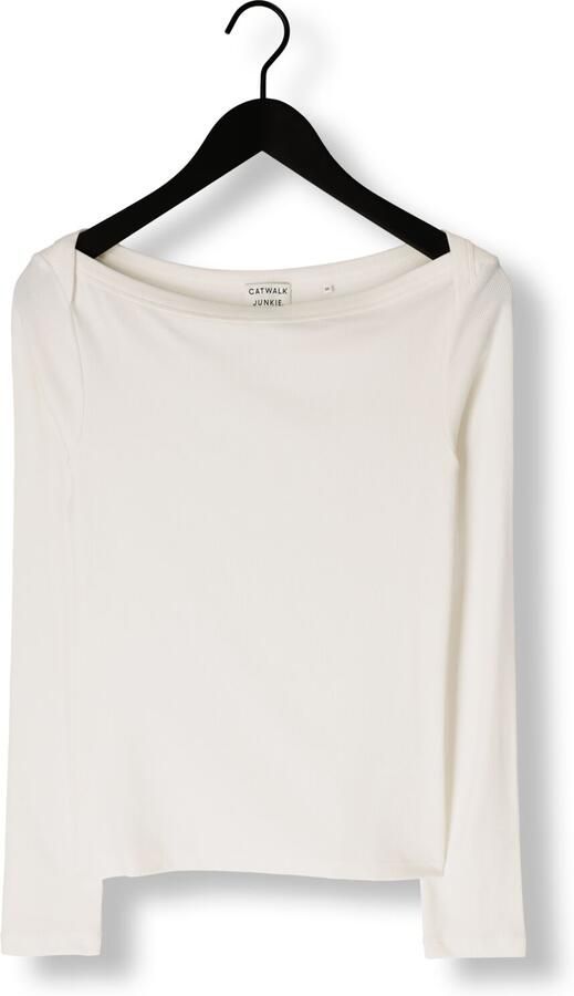 CATWALK JUNKIE Dames Tops & T-shirts Boatneck Rib Long Sleeve Gebroken Wit - Foto 3
