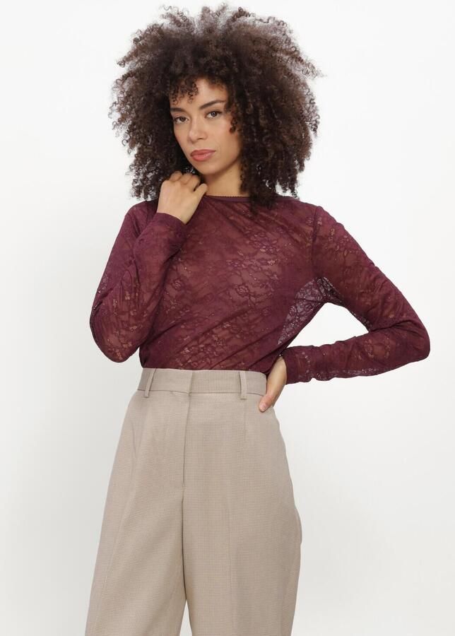 CATWALK JUNKIE Dames Tops & T-shirts Lace Long Sleeve Bordeaux