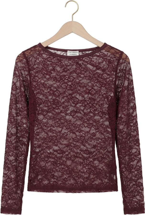 CATWALK JUNKIE Dames Tops & T-shirts Lace Long Sleeve Bordeaux - Foto 4