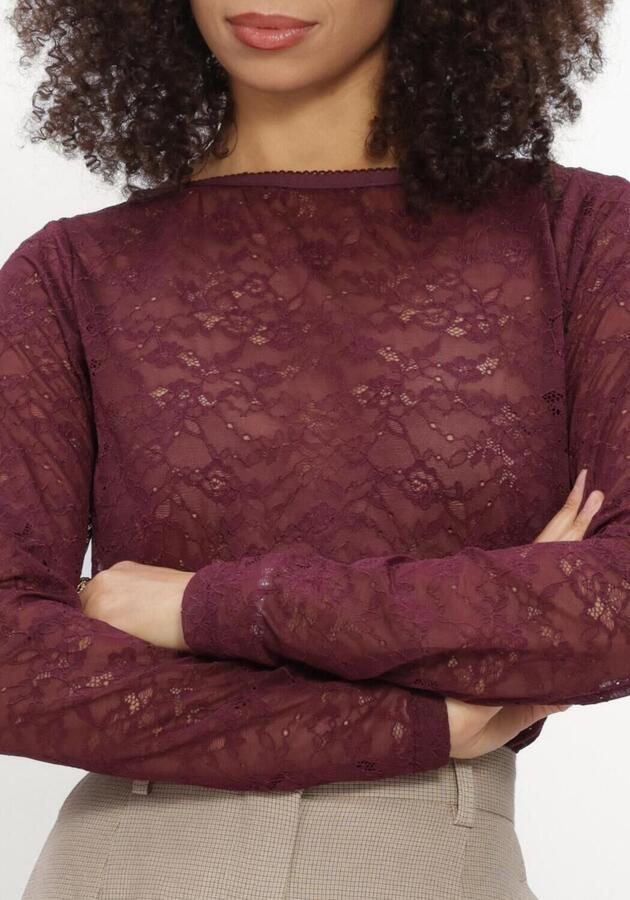 CATWALK JUNKIE Dames Tops & T-shirts Lace Long Sleeve Bordeaux - Foto 3