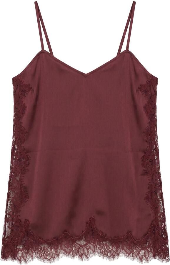 CATWALK JUNKIE Dames Tops & T-shirts Lace Spaghetti Top Bordeaux - Foto 4