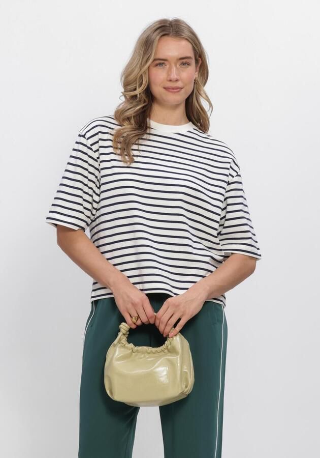 CATWALK JUNKIE Dames Tops & T-shirts Loose Fit Striped Tshirt Wit