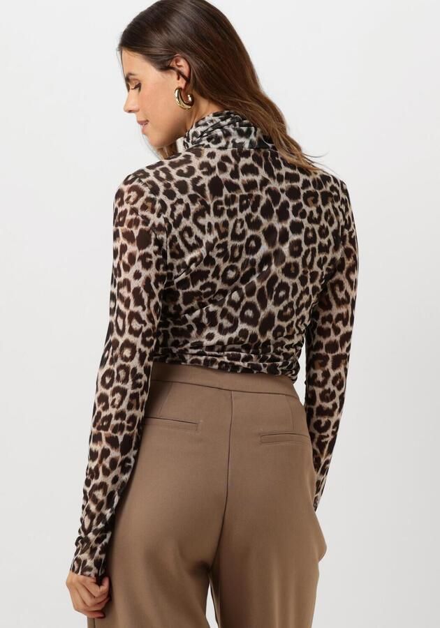 CATWALK JUNKIE Dames Tops & T-shirts Mesh Turtle Neck Leopard Long Sleeve Bruin - Foto 1