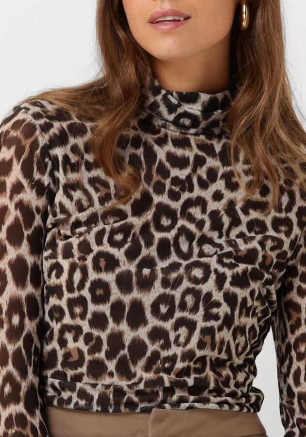 CATWALK JUNKIE Dames Tops & T-shirts Mesh Turtle Neck Leopard Long Sleeve Bruin - Foto 2