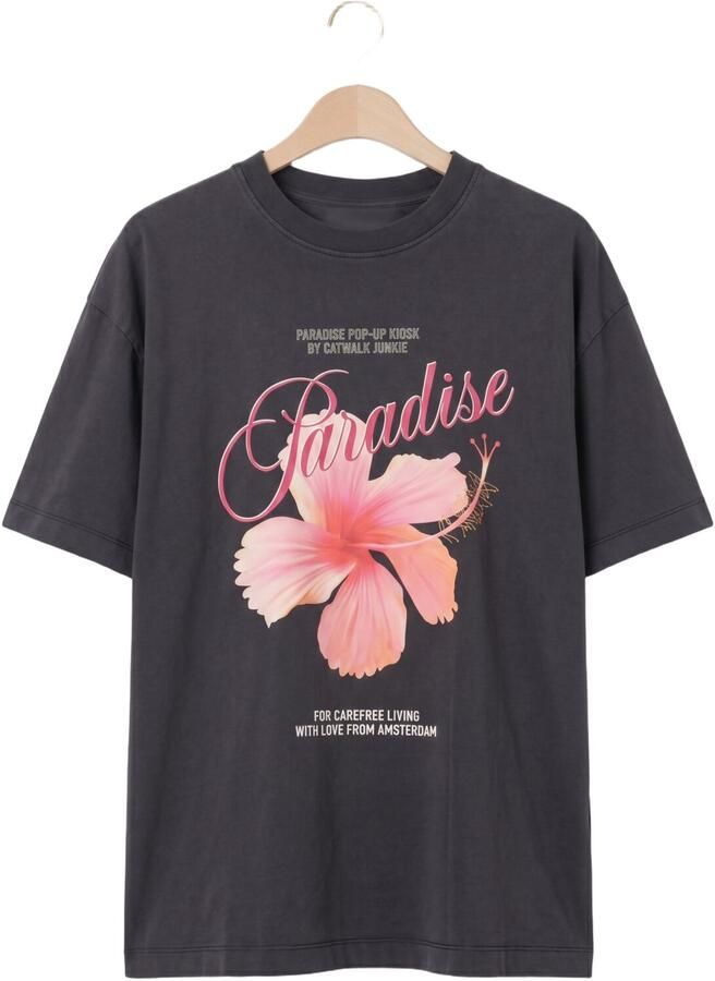 CATWALK JUNKIE Dames Tops & T-shirts Oversized Graphic T-shirt Donkergrijs - Foto 2