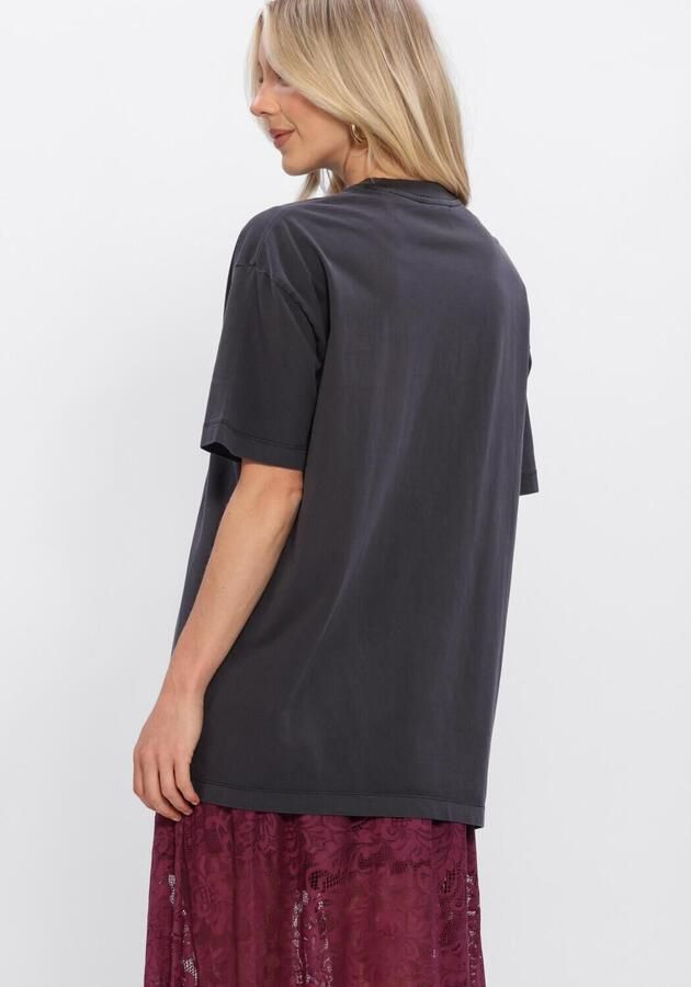 CATWALK JUNKIE Dames Tops & T-shirts Oversized Graphic T-shirt Donkergrijs - Foto 4