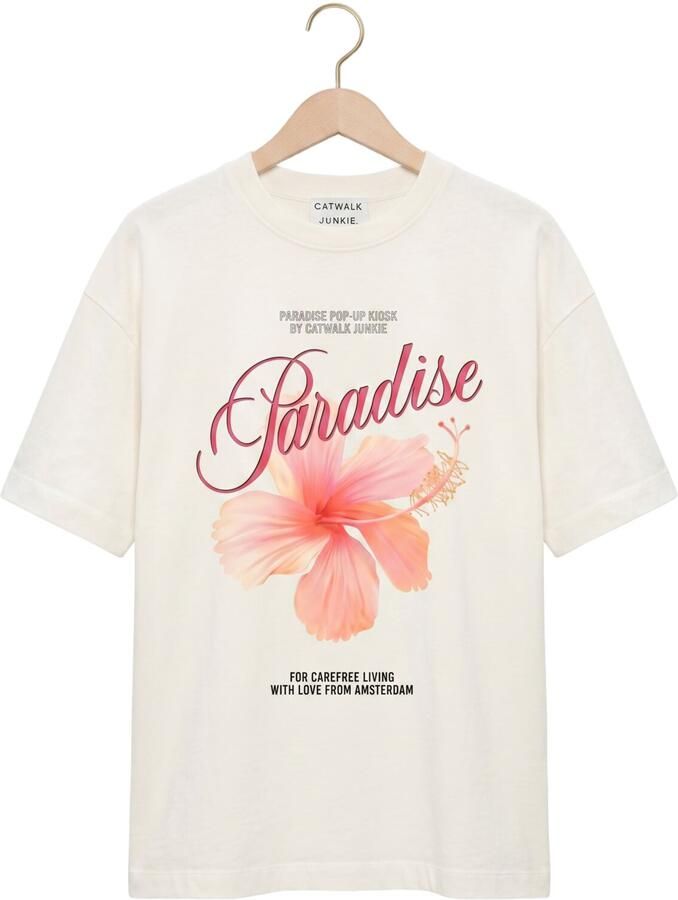 CATWALK JUNKIE Dames Tops & T-shirts Oversized Graphic T-shirt Gebroken Wit - Foto 2