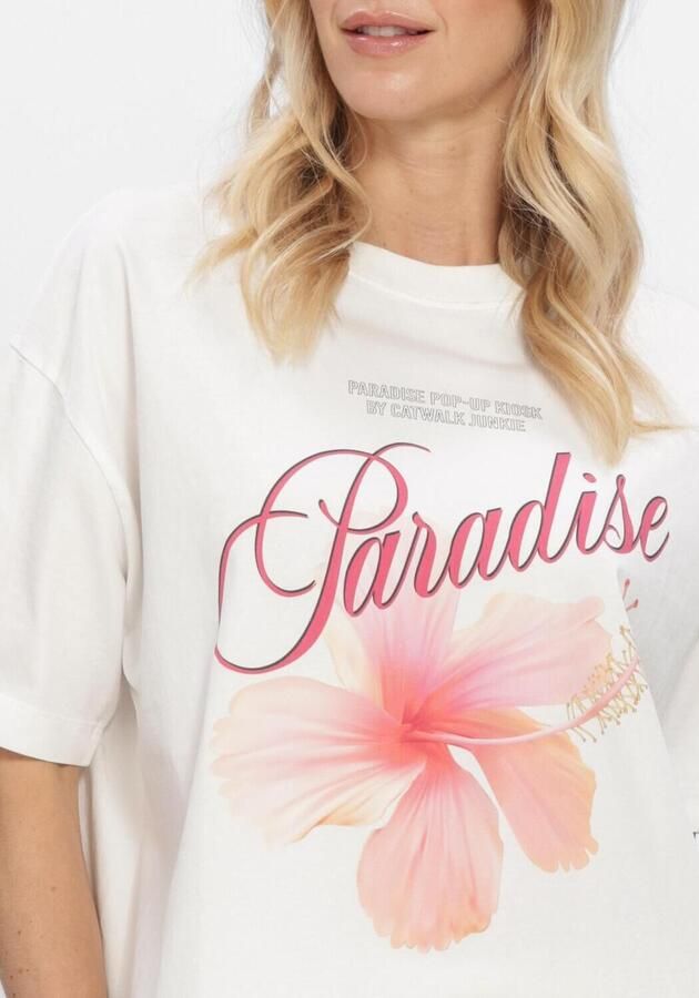 CATWALK JUNKIE Dames Tops & T-shirts Oversized Graphic T-shirt Gebroken Wit - Foto 4