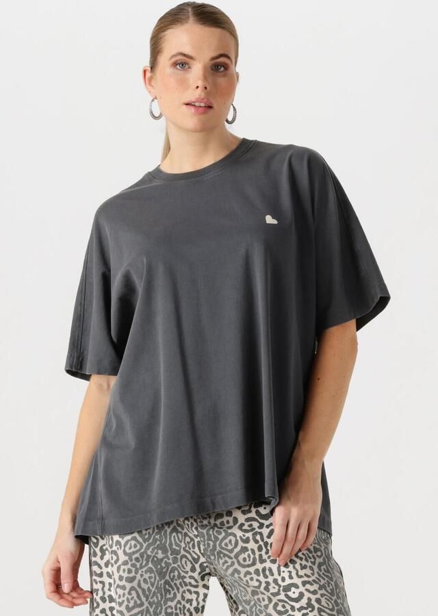 CATWALK JUNKIE Dames Tops & T-shirts Oversized Graphic Tshirt Donkergrijs