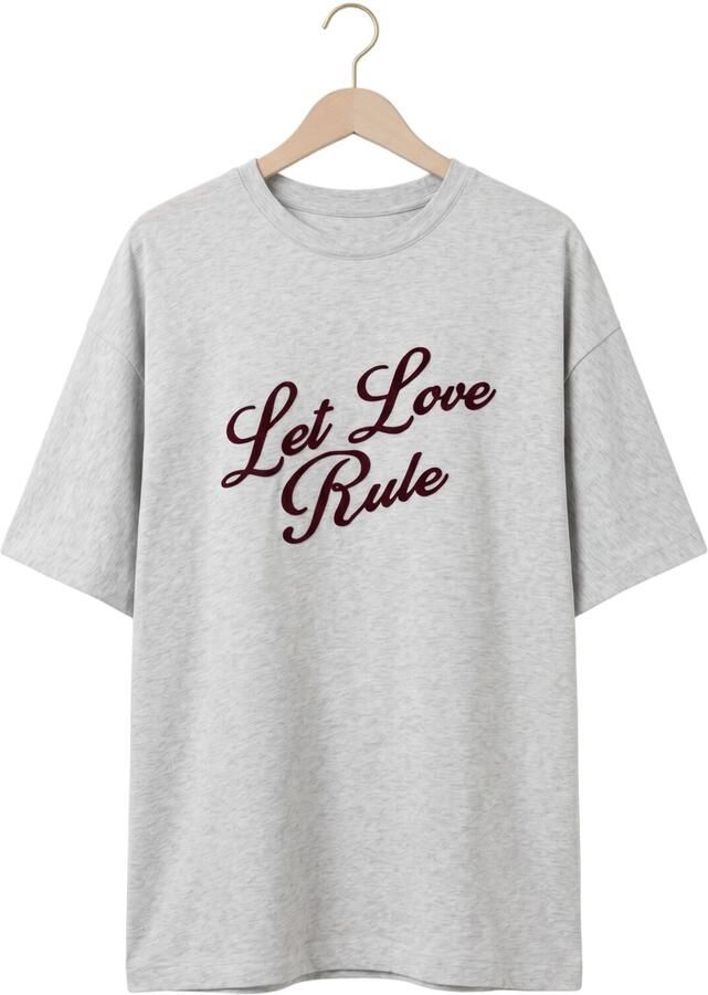 CATWALK JUNKIE Dames Tops & T-shirts Oversized Graphic Tshirt Lichtgrijs - Foto 2