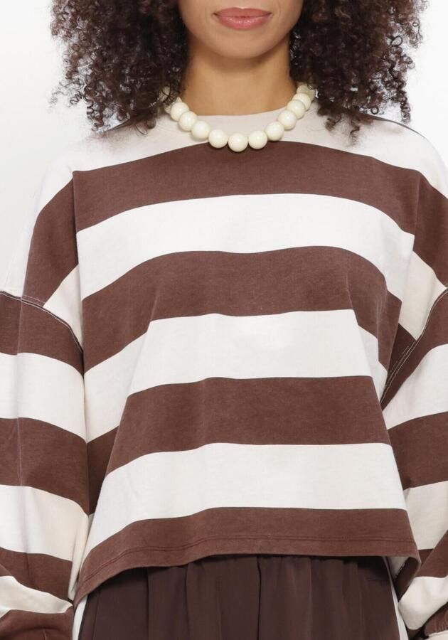 CATWALK JUNKIE Dames Tops & T-shirts Oversized Striped Long Sleeve Bruin - Foto 4