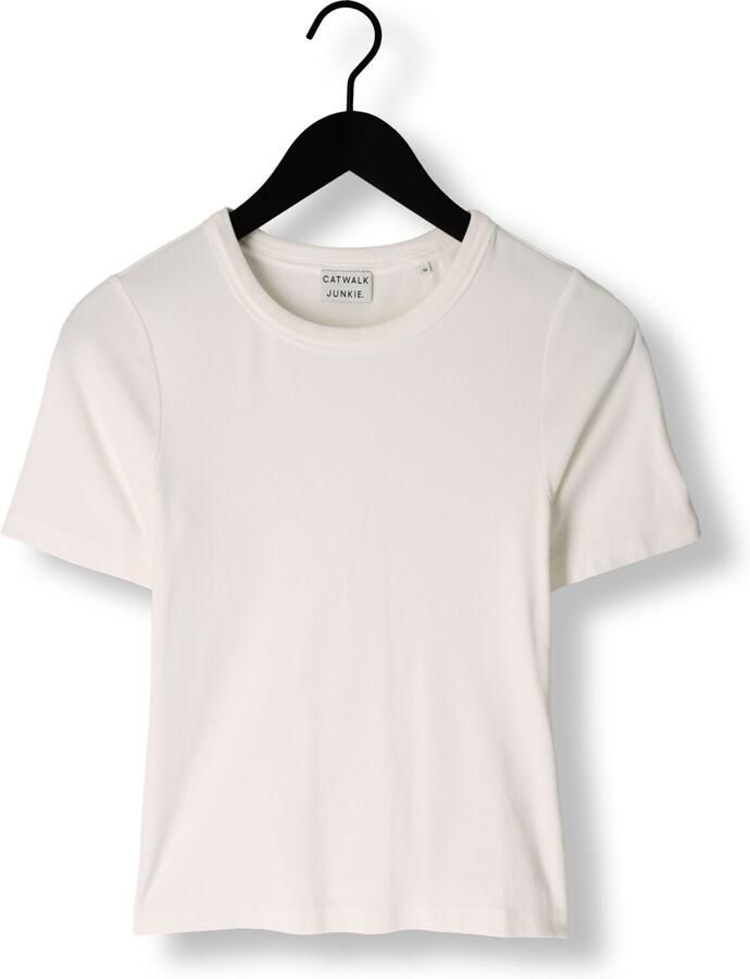 CATWALK JUNKIE Dames Tops & T-shirts Ribbed Tee Wit