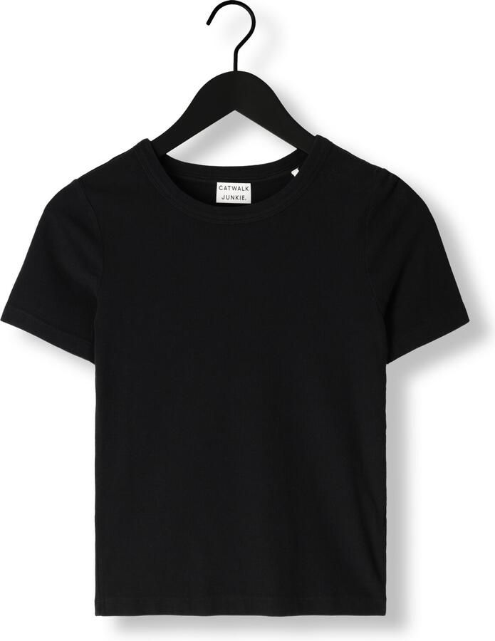 CATWALK JUNKIE Dames Tops & T-shirts Ribbed Tee Zwart