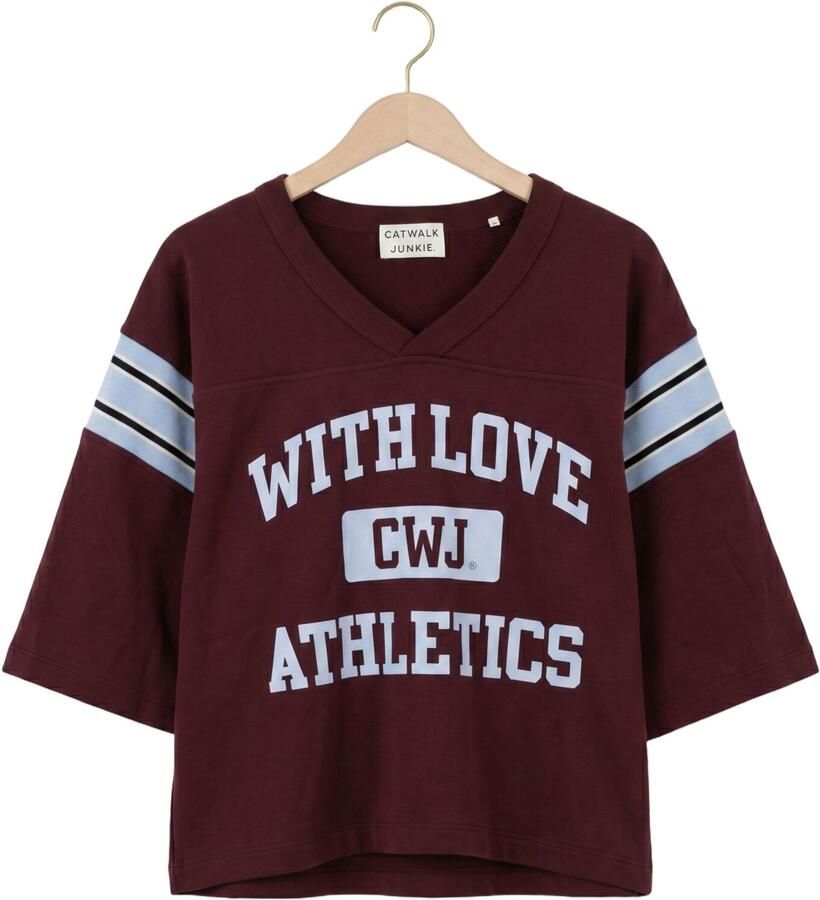 CATWALK JUNKIE Dames Tops & T-shirts Sporty Graphic Short Sleeve Sweater Bordeaux - Foto 2