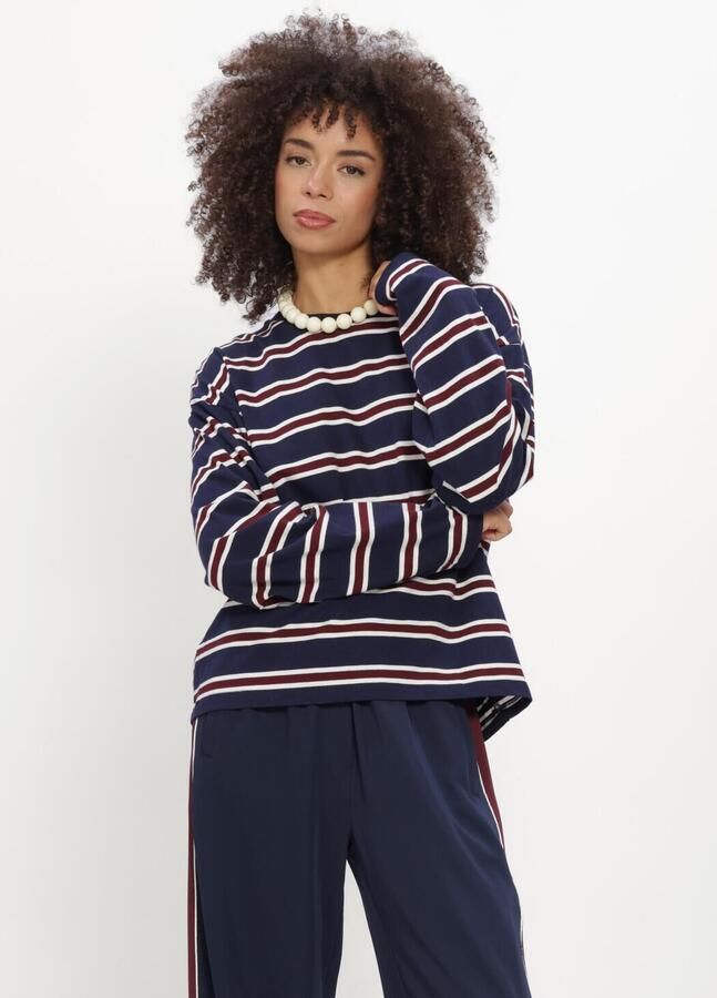 CATWALK JUNKIE Dames Tops & T-shirts Striped Long Sleeve Donkerblauw