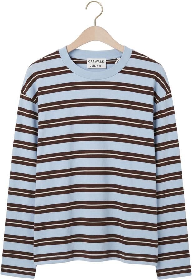 CATWALK JUNKIE Dames Tops & T-shirts Striped Long Sleeve Lichtblauw - Foto 4
