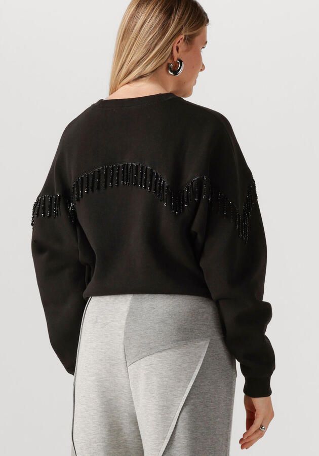CATWALK JUNKIE Dames Truien & Vesten Beaded Fringed Sweater Zwart - Foto 3