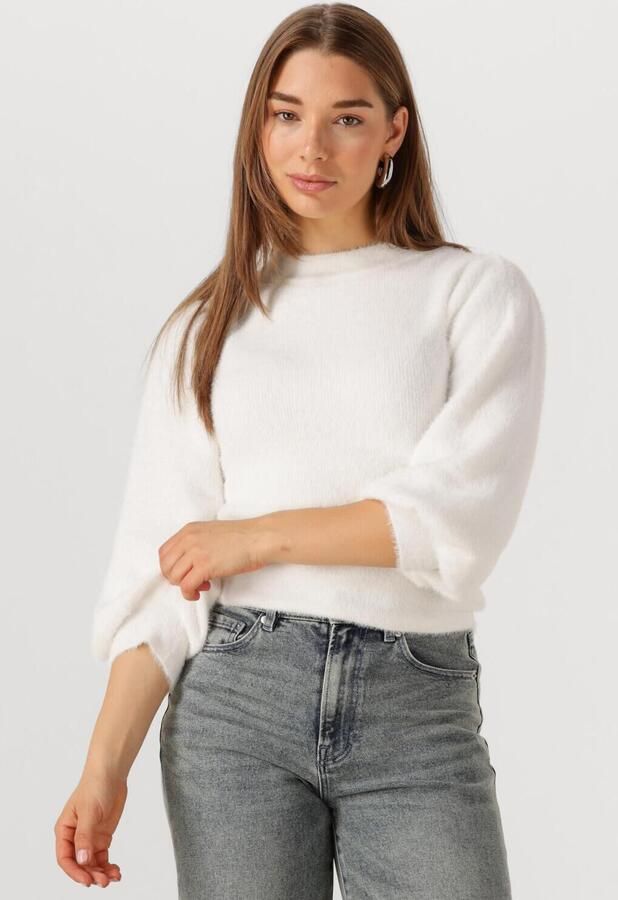 CATWALK JUNKIE Dames Truien & Vesten Fuzzy Puff Sleeve Knit Wit - Foto 4