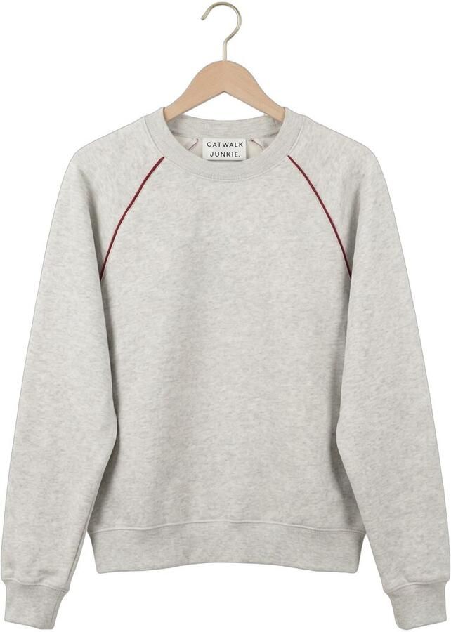 CATWALK JUNKIE Dames Truien & Vesten Graphic Sweater With Piping Lichtgrijs - Foto 2